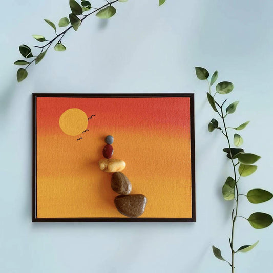 Sunset Pebbles Painting