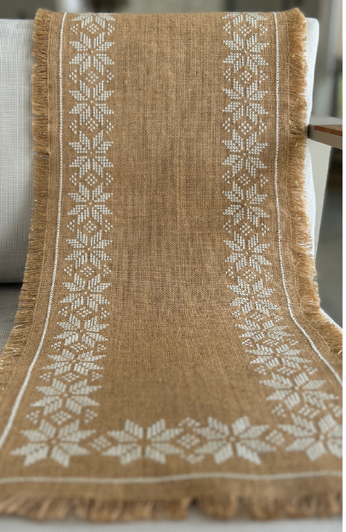 Woven Dreams Jute Embroidered Table Runner