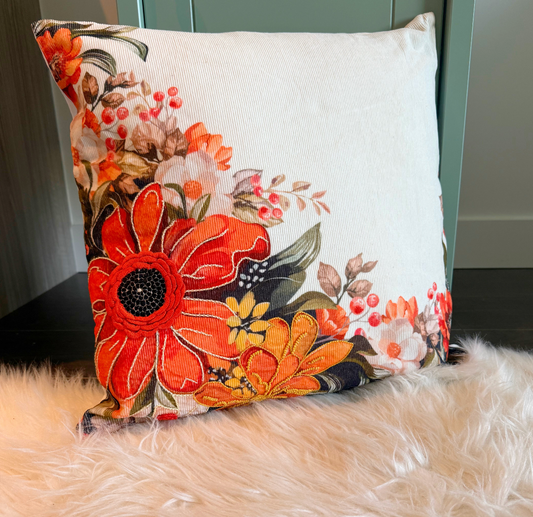 Thread and Needle Flower Pillow